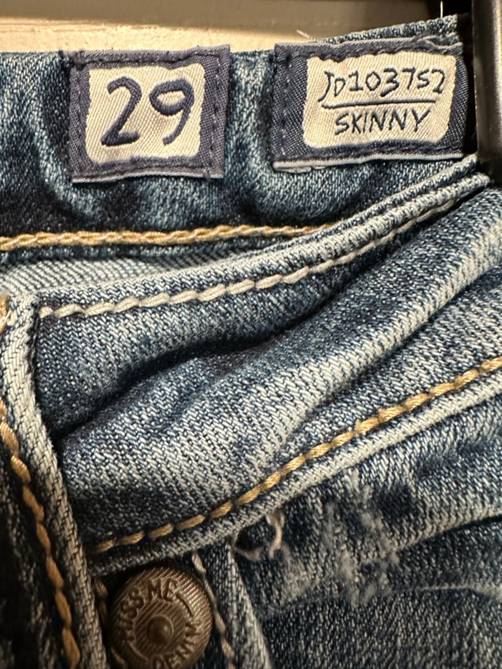 Miss Me Lightly Distressed Skinny Blue Jeans Size 29 - Picture 3 of 9